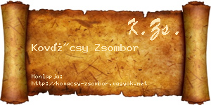 Kovácsy Zsombor névjegykártya