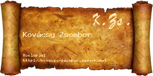Kovácsy Zsombor névjegykártya